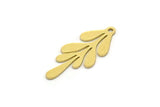 Brass Leaf Charm, 24 Raw Brass Leaf Charms With 1 Loop, Charm Pendants (22x9x0.60mm) SMP0460 A6886