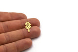Brass Leaf Charm, 24 Raw Brass Leaf Charms With 1 Loop, Charm Pendants (22x9x0.60mm) SMP0460 A6886