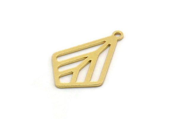 Brass Diamond Charm, 12 Raw Brass Diamond Shaped Charms With 1 Loop, Pendant Findings (19.5x13x0.60mm) SMP0481