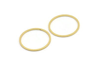 28mm Circle Connector, 12 Raw Brass Circle Connectors (28x1.3x1mm) A3783