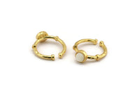 Gold Ring Setting, Gold Plated Brass Round Ring With 1 Stone Setting - Pad Size 6mm N1562