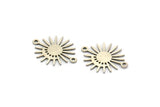 Silver Sun Charm, 12 Antique Silver Plated Brass Moon And Sun Charms With 2 Loops, Connectors (20x16x0.60mm) A3195 H0076