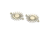 Silver Sun Charm, 12 Antique Silver Plated Brass Moon And Sun Charms With 2 Loops, Connectors (20x16x0.60mm) A3195 H0076