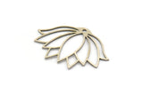 Silver Flower Charm, 8 Antique Silver Plated Brass Lotus Flower Charms With 1 Hole, Findings (34x23x0.60mm) A3959 H0987