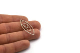 Silver Marquise Charm, 12 Antique Silver Plated Brass Marquise Charms, Earrings, Pendants (39x15x0.80mm) A5600 H1002