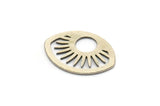 Silver Marquise Charm, 10 Antique Silver Plated Brass Sun Patterned Marquise Shaped Charms (19.5x14.5x0.60mm) A4319