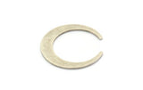 Silver Moon Blank, 4 Antique Silver Plated Brass Crescent Moon Blanks, Pendants, Earrings, Findings (28.5x27.5x5x1mm) E014