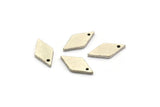 Silver Diamond Charm, 24 Antique Silver Plated Brass Diamond Charms With 1 Hole (13x6x1mm) A3807