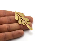 Gold Leaf Charm, Gold Plated Brass Leaf Charm With 1 Hole, Charm Pendants (63x27x0.60mm) A3151 H0858