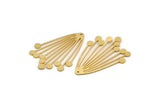Gold Fringed Charm, 2 Gold Plated Brass Fringed Shaped Charms With 1 Hole (44x33x0.80mm) A4277 H1220