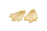 Gold Fringed Charm, 2 Gold Plated Brass Fringed Shaped Charms With 1 Hole (44x33x0.80mm) A4277 H1220