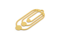 Gold Oval Charm, 4 Gold Plated Brass Oval Charms With 1 Loop, Earring Charms (35x15x0.60mm) A4572
