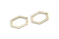 Hexagon Choker Charm, 4 Antique Silver Plated Brass Black Hexagon Charms With 1 Hole, Pendants, Findings (26.5x19x1mm) E018
