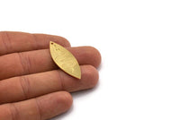 Gold Marquise Charm, 2 Gold Plated Brass Snake Pattarned Marquise Shaped Charms With 1 Hole (39x15x0.80mm) A5545