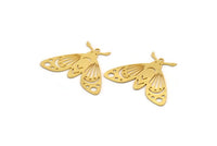 Gold Butterfly Charm, 2 Gold Plated Brass Butterfly Charms With 1 Loop, Earring Findings (26x35x0.60mm) A3838 H0970