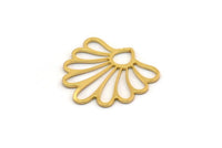Gold Flower Charm, 8 Gold Plated Brass Flower Charms, Charm Pendants, Findings (19x19x0.60mm) A4943 Q0681
