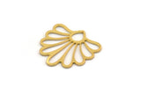 Gold Flower Charm, 8 Gold Plated Brass Flower Charms, Charm Pendants, Findings (19x19x0.60mm) A4943 Q0681