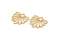 Gold Flower Charm, 8 Gold Plated Brass Flower Charms, Charm Pendants, Findings (19x19x0.60mm) A4943 Q0681