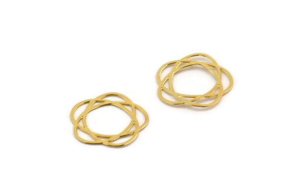 Gold Orbit Connector, 24 Gold Plated Brass Orbit Connectors, Charms, Earrings, Findings (11mm) D0657