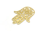 Brass Hand Charm, 2 Raw Brass Hand Shaped Charms, Earrings, Findings (44x35x0.60mm) SMP0167 A2644