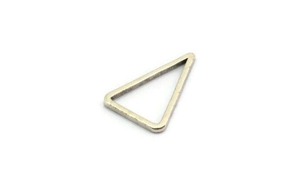 Silver Blank Triangle, 25 Antique Silver Plated Brass Triangles (16x12x1mm) BS 2346