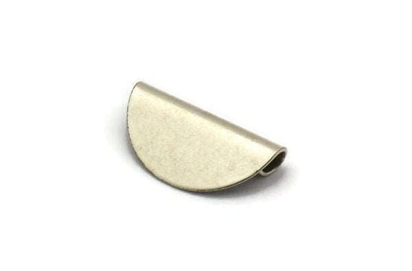 Silver Roll Blank, 8 Antique Silver Plated Brass Roll Findings With 1 Hole, Charms, Pendants (20x10x4mm) E037