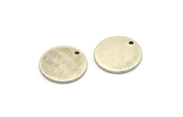 Silver Cabochon Tag, 8 Antique Silver Plated Brass Cabochon Tags With 1 Hole, Stamping Tags (15x1mm) E126