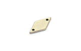 Silver Diamond Charm, 24 Antique Silver Plated Brass Diamond Charms With 2 Holes, Brass Connectors (13x6x1mm) A3808