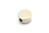 Round Spacer Bead, 4 Antique Silver Plated Brass Circle Industrial Spacer Bead, Findings (10x5mm) D0212