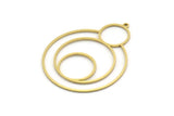 Brass Round Charm, 2 Raw Brass Round Charm With 1 Loop, Charm Pendants (44x34x0.80mm) SMP0590 A2604