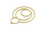 Brass Round Charm, 2 Raw Brass Round Charm With 1 Loop, Charm Pendants (44x34x0.80mm) SMP0590 A2604