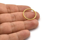 Gold Circle Connector, 2 Gold Plated Brass Circle Connectors Closed Ring (23x2mm) N1813