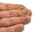 Gold Circle Connector, 2 Gold Plated Brass Circle Connectors Closed Ring (23x2mm) N1813