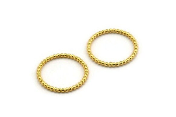 Gold Circle Connector, 2 Gold Plated Brass Circle Connectors Closed Ring (23x2mm) N1813