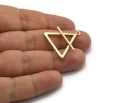 Gold Element Charm, Gold Plated Brass Air Element Symbol Charm With 1 Loop (26x25mm) N1972