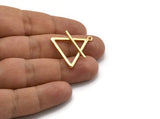 Gold Element Charm, Gold Plated Brass Air Element Symbol Charm With 1 Loop (26x25mm) N1972