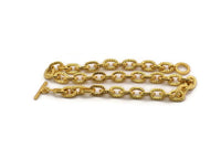 Gold Necklace Chain, Gold Plated Brass Rope Chain Necklace, Chain Choker Necklace (45cm - 17.7 inc) 16x11x3mm N1838