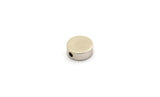 Silver Spacer Beads, 25 Antique Silver Plated Brass Spacer Connectors, Round Beads (8x3mm) D0128 S482