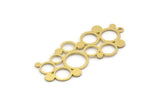 Brass Geometric Charm, 4 Raw Brass Round Charms With 1 Loop, Findings (40x17.5x0.60mm) SMP0263