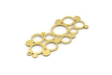 Brass Geometric Charm, 4 Raw Brass Round Charms With 1 Loop, Findings (40x17.5x0.60mm) SMP0263