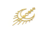 Brass Moon Charm, 8 Raw Brass Crescent Moon Charms With 1 Loop, Findings (41x24x0.60mm) SMP0273 A6894