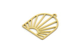Brass Sun Charm, 8 Raw Brass Rising Sun Shaped Charms With 1 Loop, Earring Findings (18x15x0.60mm) SMP0287 A2600