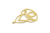Brass Eye Charm, 6 Raw Brass Eye Charms With 1 Loop, Findings (30x22x0.60mm) SMP0309