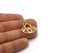 Brass Eye Charm, 6 Raw Brass Eye Charms With 1 Loop, Findings (30x22x0.60mm) SMP0309