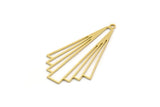Brass Charm, 4 Raw Brass Charms With 1 Loop, Pendant Findings (37x21x0.60mm) SMP0313 A4629