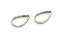 Thick Drop Connector, 8 Antique Silver Plated Brass Drop Earring, Necklace Findings with 2 holes (22x14x2.5mm) BS 2320