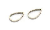 Thick Drop Connector, 8 Antique Silver Plated Brass Drop Earring, Necklace Findings with 2 holes (22x14x2.5mm) BS 2320