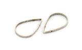 Silver Drop Connector, 4 Antique Silver Plated Brass Drop Connectors with 2 Holes (39x25x3mm) BS 2322