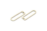 D Shape Rings, 5 Antique Silver Plated Brass D Shape Connectors, Rings (32x10x1mm) BS 1934