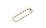 D Shape Rings, 5 Antique Silver Plated Brass D Shape Connectors, Rings (32x10x1mm) BS 1934